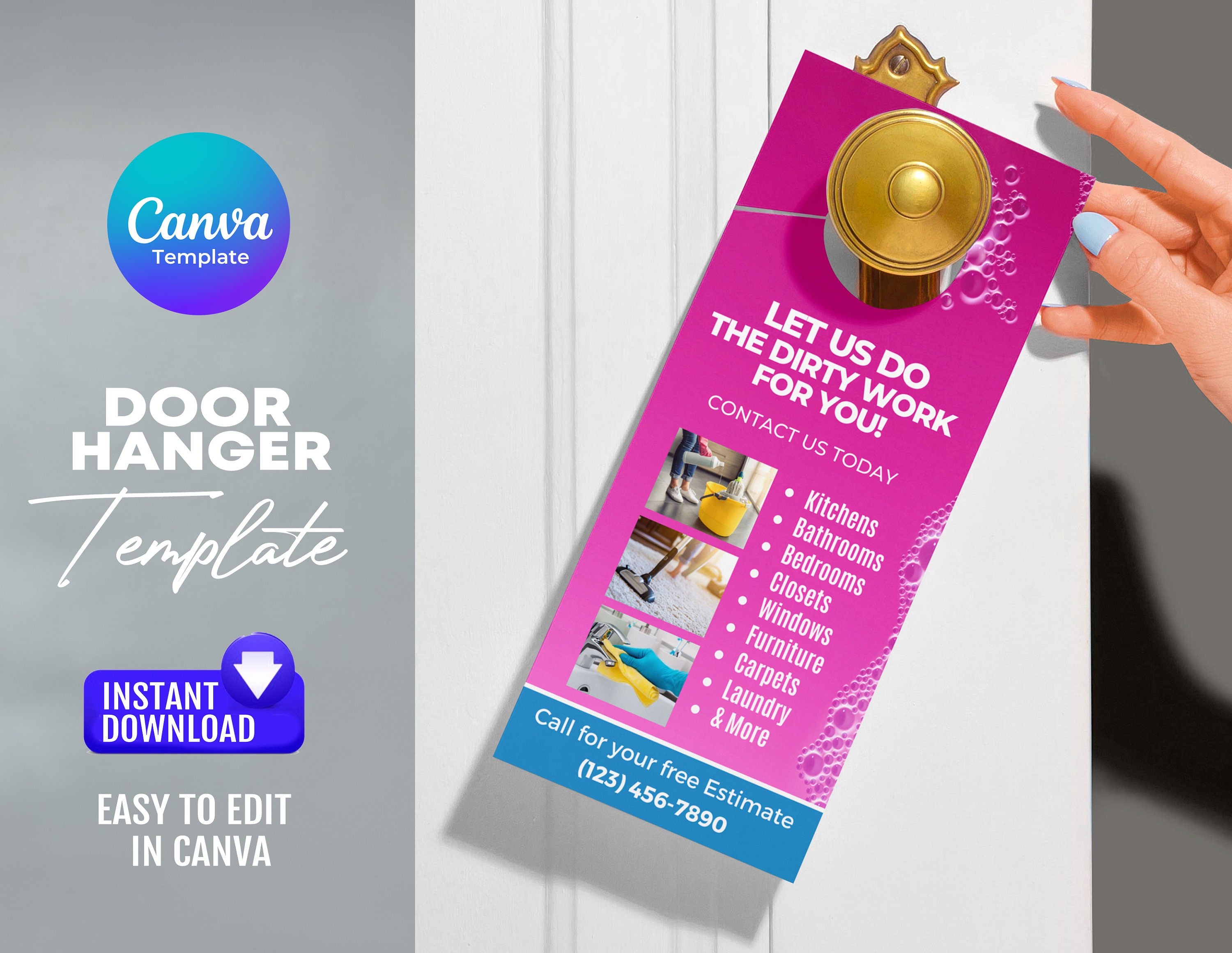 Fall Property Clean Up - Door Hanger Template Design