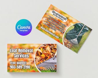 May include: A business card for a leaf removal service. The card features a photo of a rake and leaves, and the text "Leaf Removal Services" in a circle. The phone number 903-589-2190 is listed below the text. The card also includes a coupon for $10 off the first time customer.