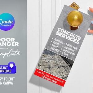 Concrete services door hanger template
