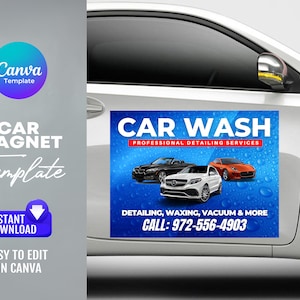 Carwash Business Car Magnet Template