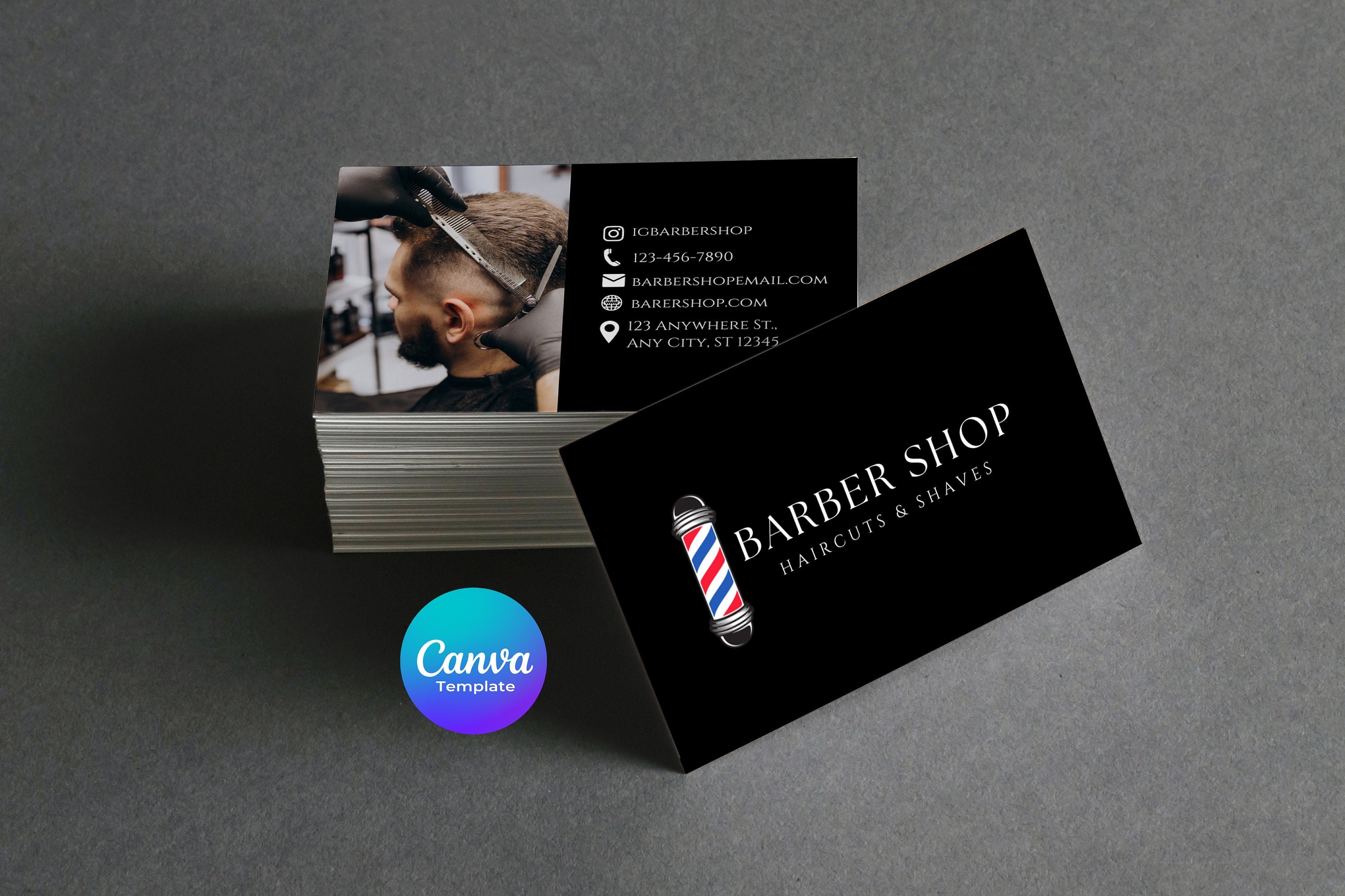 barber business card template