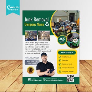 Junk Removal Flyer, Junk Removal Business flyer template