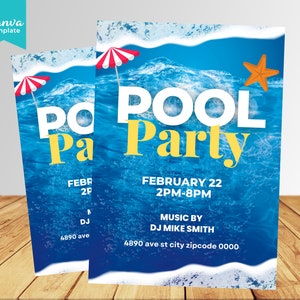 Pool Party Flyer Template