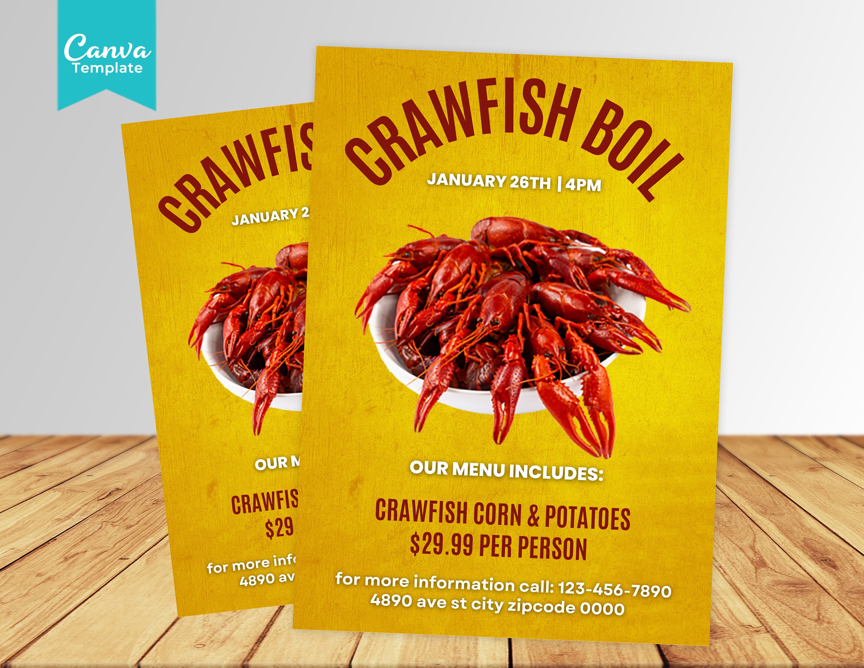 Crawfish Boil Flyer Template Etsy
