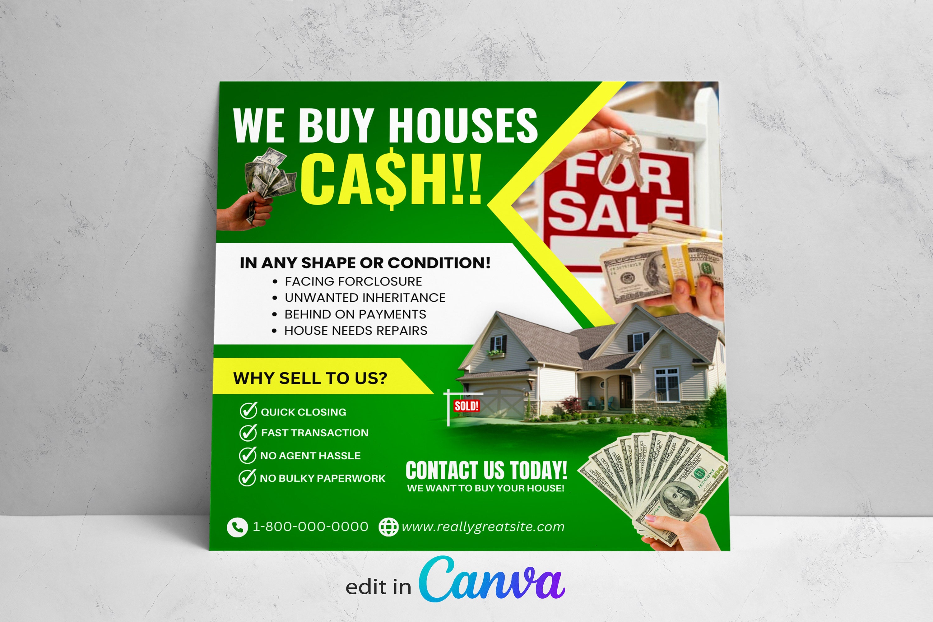 We Buy Houses Flyer Template, We Buy Houses Social Media Flyer Template