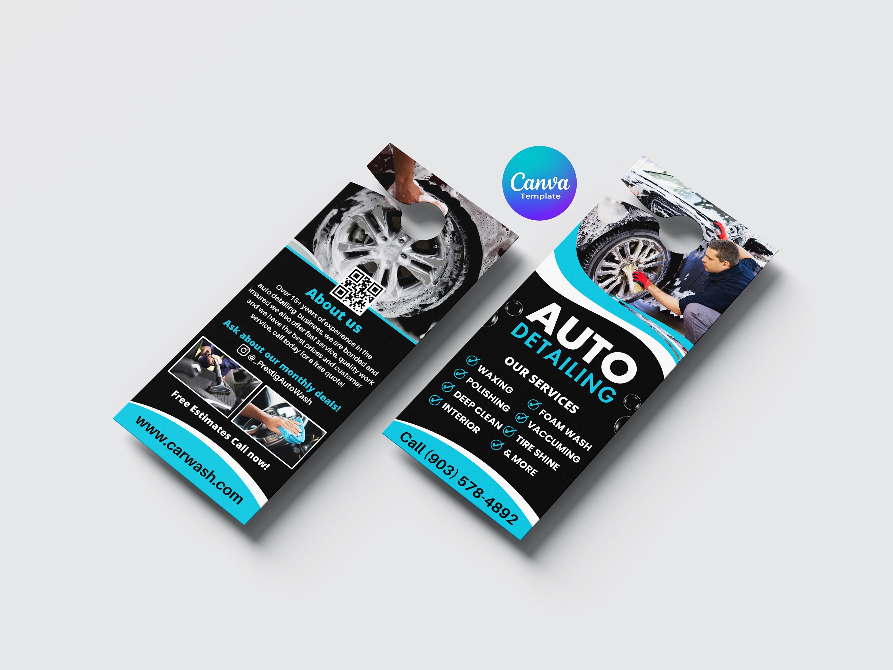 Car wash Door Hanger Template