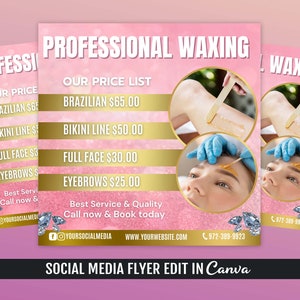 Waxing Services Flyer Template, Waxing Business Flyer