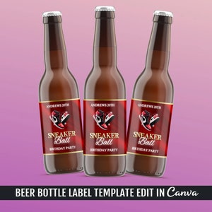 Sneaker ball beer bottle label template