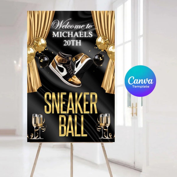 Sneaker ball welcome sign template