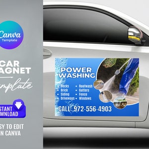 Pressure Washing Car Magnet Template, Power Washing Car Magnet Template