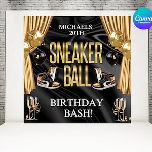 Sneaker ball back drop template, Sneaker Ball Birthday Back drop