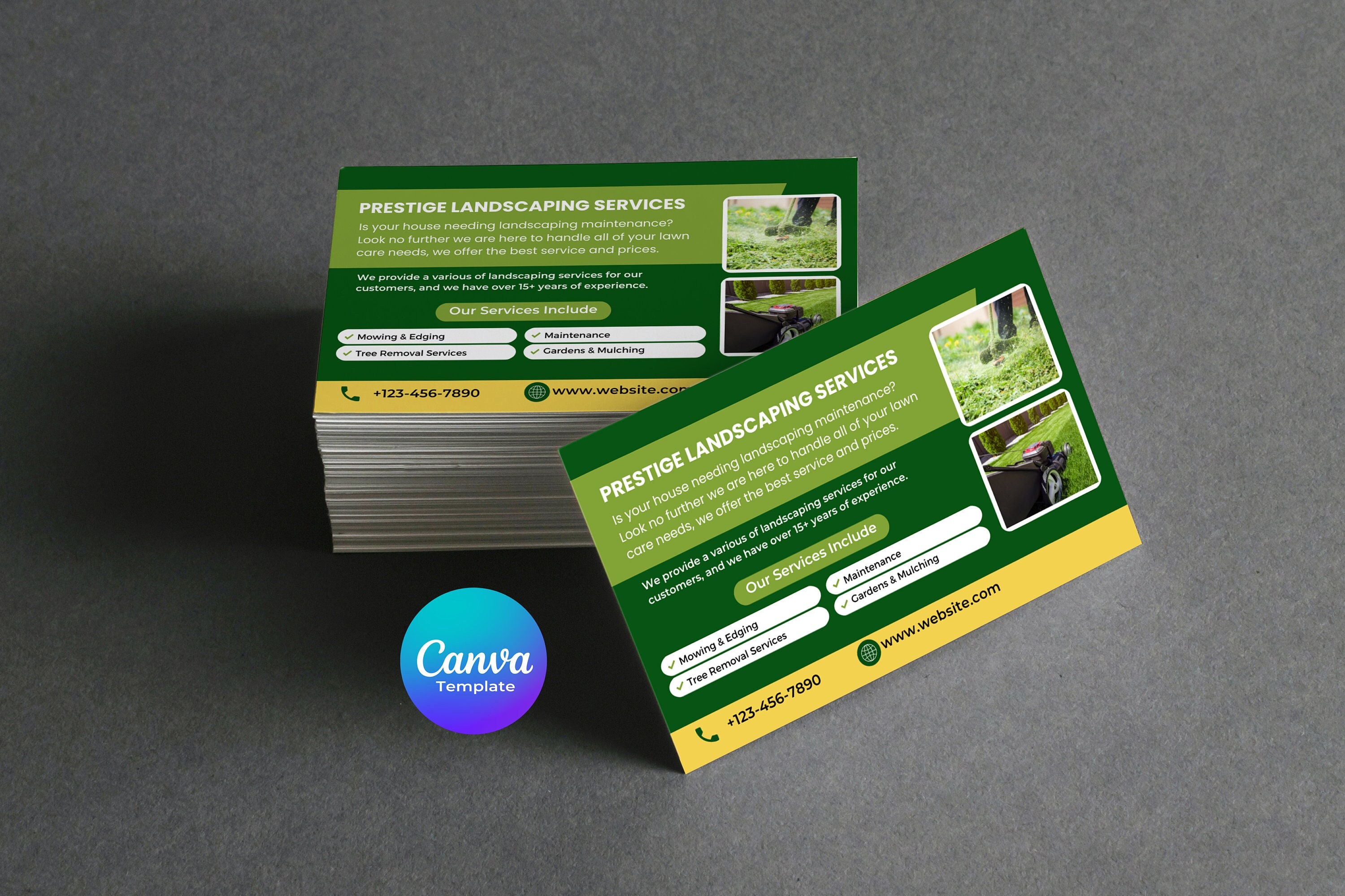 Lawn Care Business Card Template, Landscaping Business Card Template - Etsy