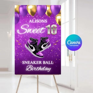 Sneaker Ball welcome sign, Sneaker ball sweet 16 welcome sign template