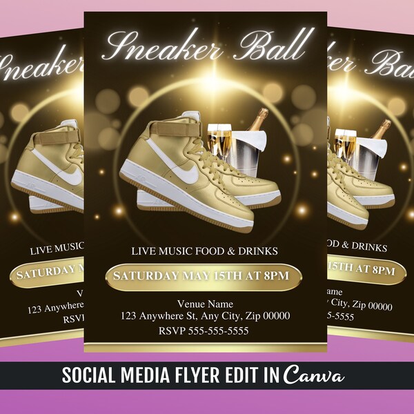 Sneaker Ball Ticket Template - Etsy