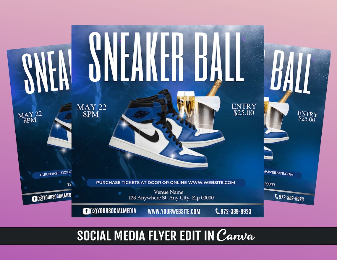 Sneaker Ball Flyer Template - Etsy