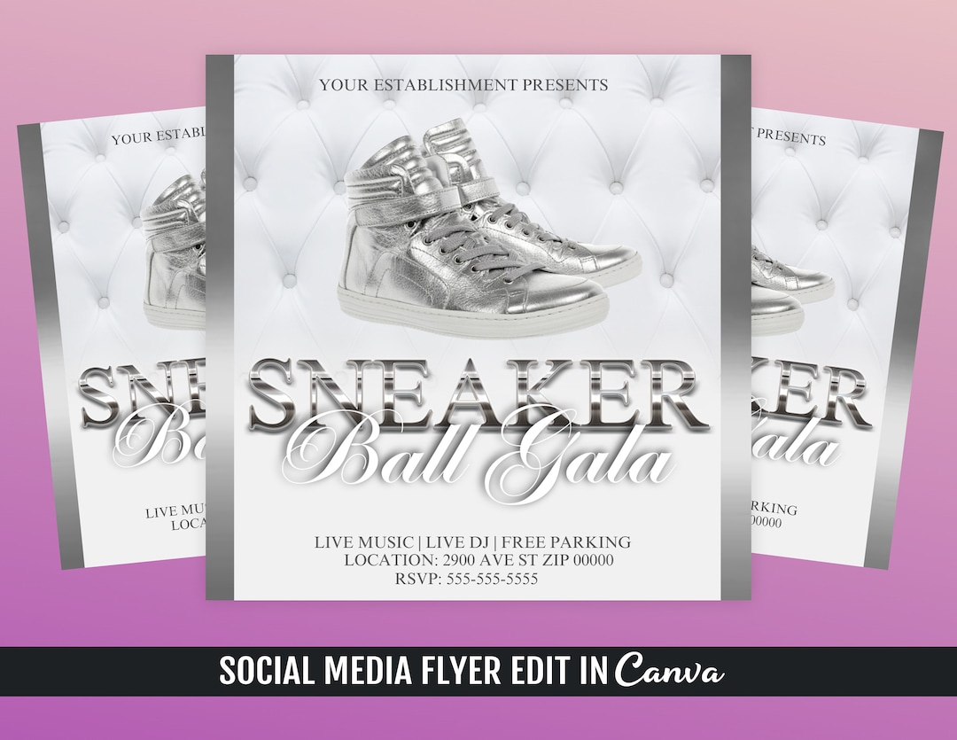 Sneaker Ball Flyer Template Etsy