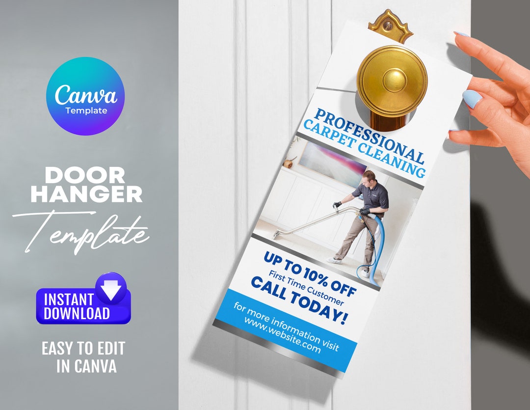 Carpet Cleaning Door Hanger Template Etsy