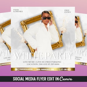 All White Party Flyer Template