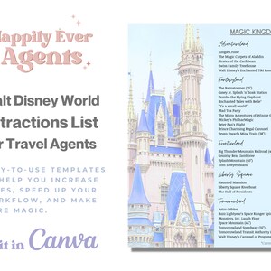 WDW Attractions List Template Ella Collection - Etsy