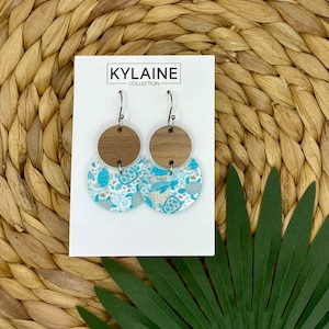 Acrylic turtle earrings