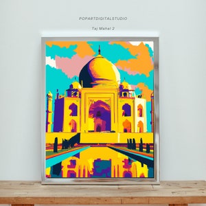 Taj Mahal, India, Pop Art, PRINTABLE Instant Download, Home Decor, Digital Art | 010