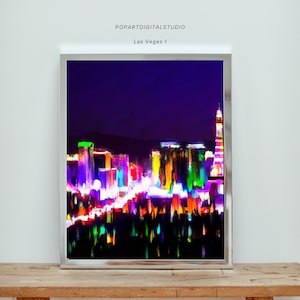 Las Vegas Strip, Pop Art, PRINTABLE Instant Download, Home Decor, Digital Art | 021