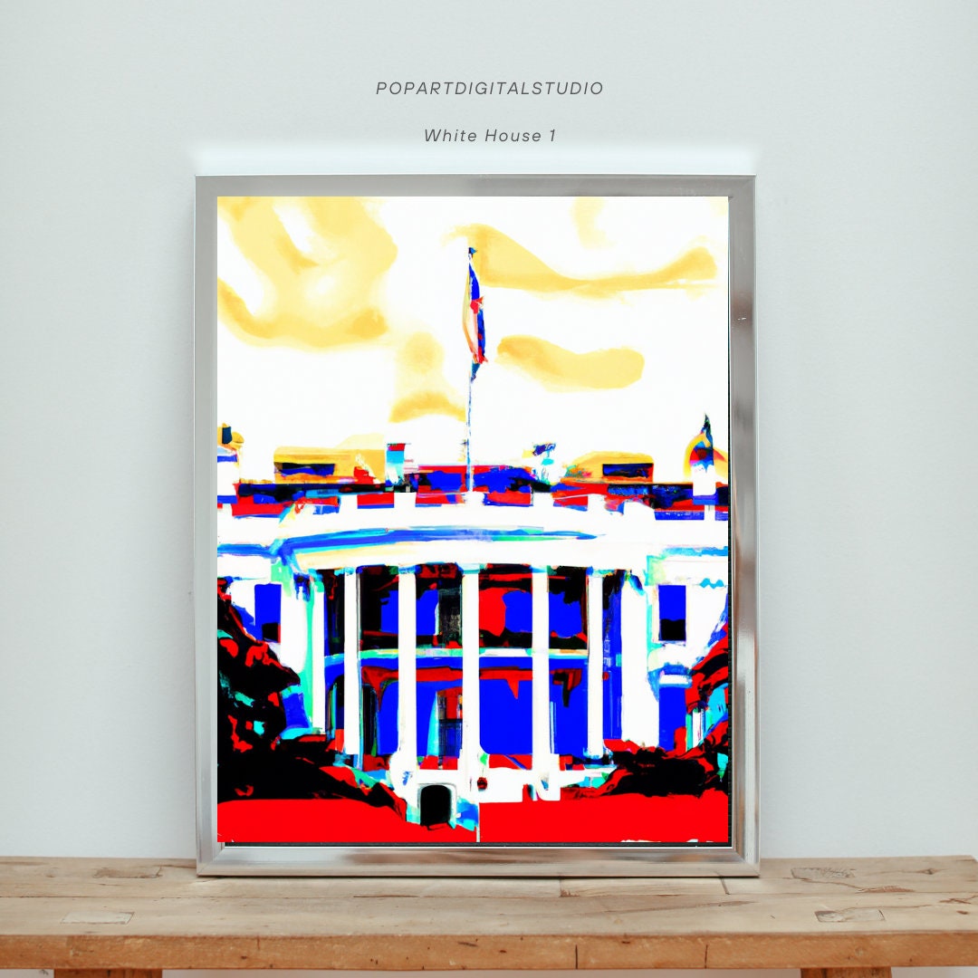The White House, Pop Art, PRINTABLE Instant Download, Home Decor