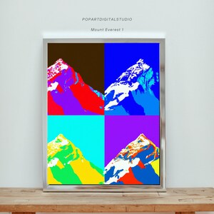 Mount Everest, Pop Art, PRINTABLE Instant Download, Home Decor, Digital Art | 018