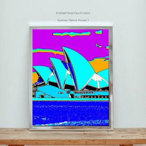 Sydney Opera House, Australia, Pop Art, PRINTABLE Instant Download, Home Decor, Digital Art | 015