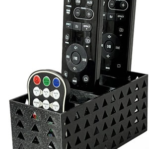  Organizador de soporte para control remoto, soporte remoto de  madera para TV con 3 compartimentos, organizador remoto para mesa,  almacenamiento remoto blanco para mesa, caja de almacenamiento de : Hogar y