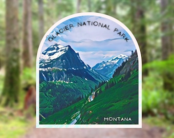 Glacier National Park Sticker, Montana Sticker, National Park Decal