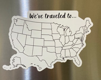 LARGE USA Map Magnet, Where I've Been Map, Travel Tracker Map