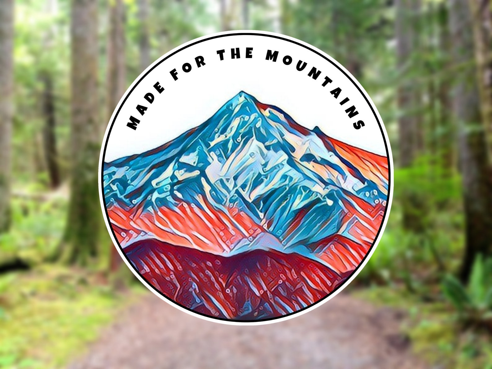 Mountain Sticker, Made for the Mountains Sticker, Travel Sticker ...