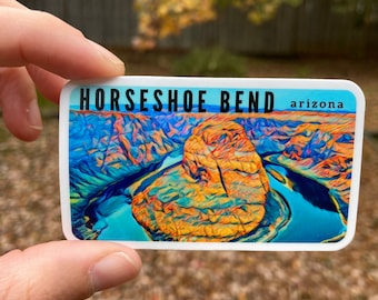 Arizona Sticker, Horseshoe Bend Art, Waterproof Sticker, Travel Gift for Adults