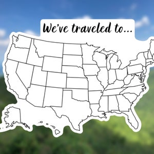 LARGE USA Travel Tracker Map, Travel Journal Sticker, Places We’ve Traveled Sticker, Travel Stickers for Planner