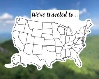 LARGE USA Travel Tracker Map, Travel Journal Sticker, Places We’ve Traveled Sticker, Travel Stickers for Planner