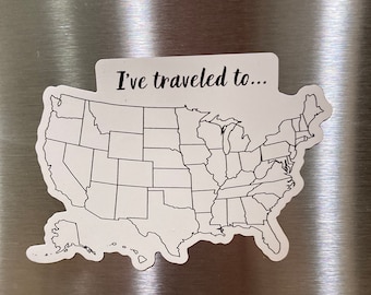 LARGE USA Map Magnet, RV Magnet Map, Places I've Been Map, rv state map, us magnet map, Where I've Been Map, usa map magnet
