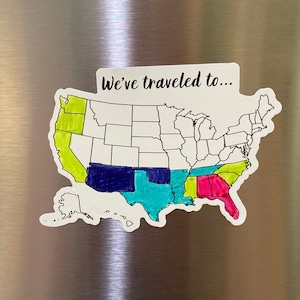 USA Map Magnet, Where I&#39;ve Been Map, Travel Tracker Map