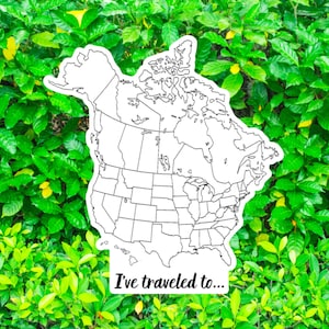 USA Canada Travel Tracker Map, Travel Journal Sticker, Places I’ve Traveled Sticker, Travel Stickers for Planner