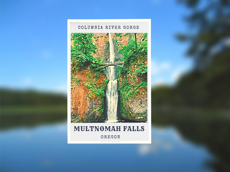 Multnomah Falls Sticker, Oregon Sticker, Columbia River Sticker ...