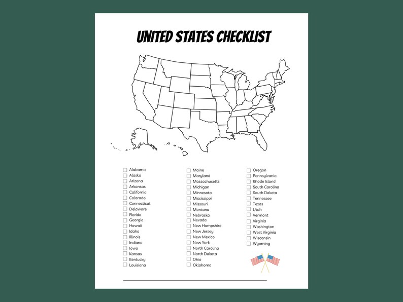 United States Map Bucket List Travel States Visited Map - Etsy