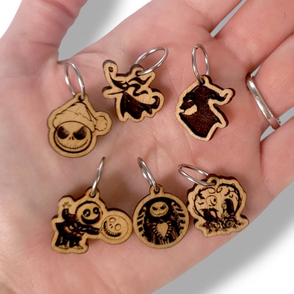 Halloween before Christmas Knitting Stitch Markers Set (6 pieces)