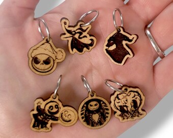 Halloween before Christmas Knitting Stitch Markers Set (6 pieces)
