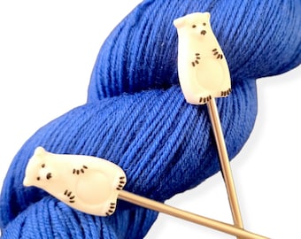 Bear Knitting Needle Point Protectors Needle Holder(Set of 2) Random Color