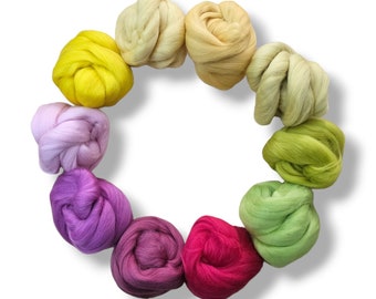 23 micron Merino Wool Top 8.8 ounce set Spring Time Collection