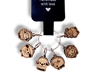 Sheep Knitting Stitch Markers Set (6 pieces)