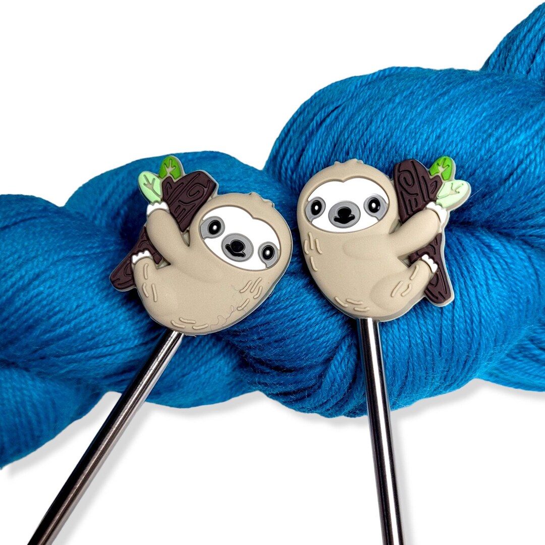 Sloth Needle Sloth on a Branch Knitting Needle Point Protectors Needle Holder(set of ...
