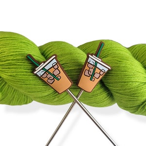 Iced Coffee Knitting Needle Point Protectors Needle Holder(Set of 2)