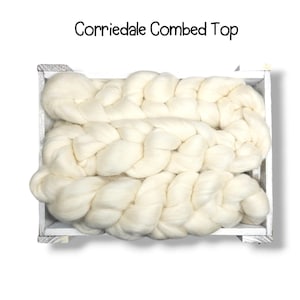 4 oz Corriedale Wool Combed Top Undyed