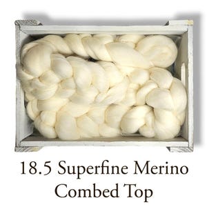 4 oz 18.5 micron Merino Wool Combed Top Undyed